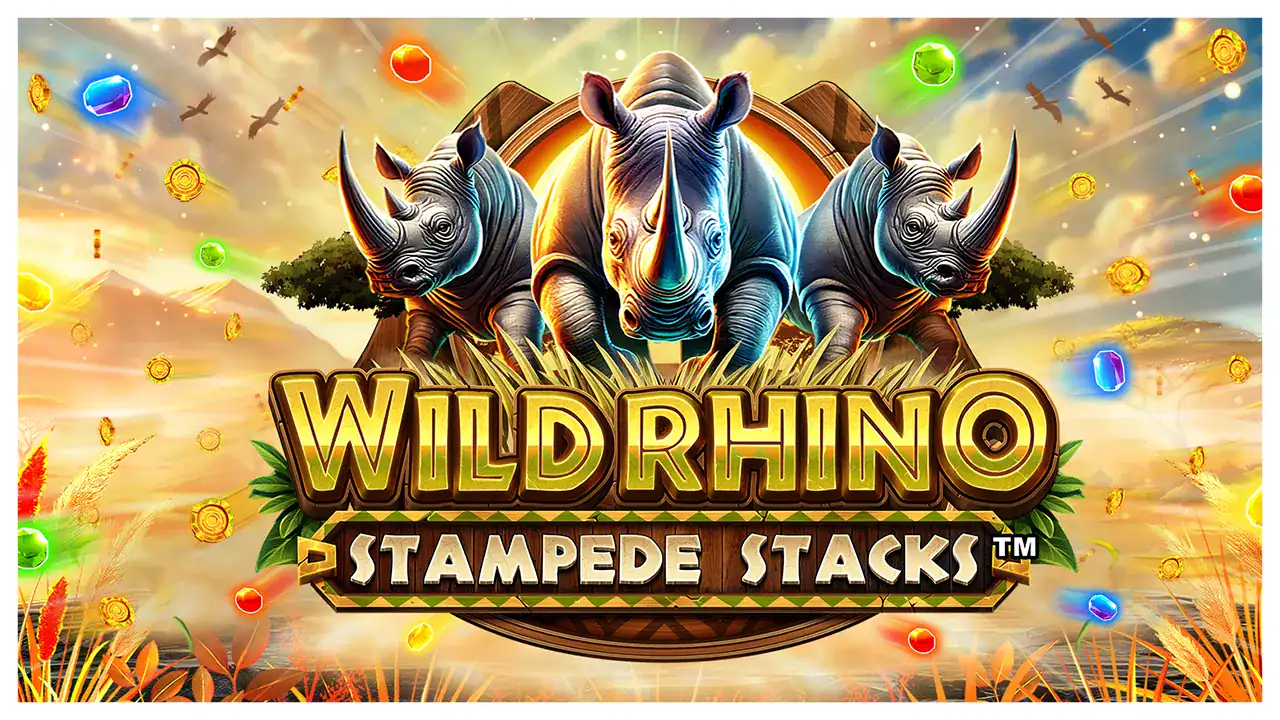 Wild Rhino Stampede Stacks slot cover