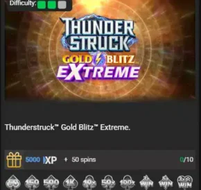 Achievements Wager Games_Thunderstruck Gold Blitz Extreme